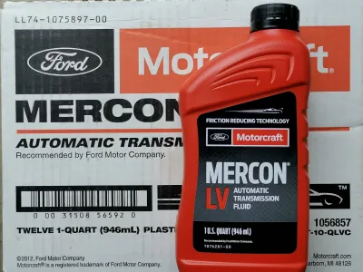 Ford Motorcraft Mercon LV Automatic Transmission Fluid -- 1 Box ( 12 Bottles ) PN# XT10QLVC
