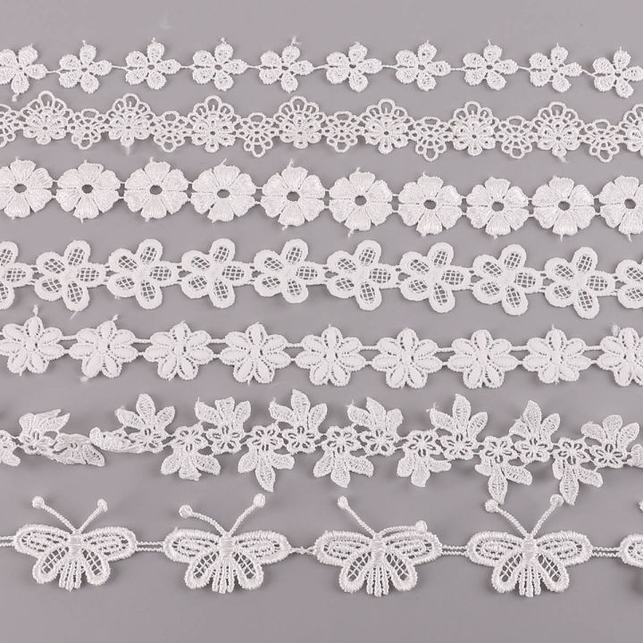 White Lace Trim Polyester Lace Frabic Decorative Lace Lace Ribbon DIY