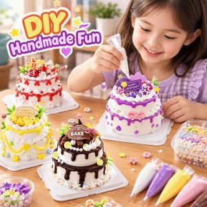 Sweet Home.my Diy Mini Cake Craft Kit Simulation Cream Glue Simulation Dessert Handmade Home Decor Gift Set For Kids Teens