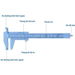[HCM] 150mm Di Động Nhựa Đo Vernier Caliper Hạt Micromet Trang Sức Chính Xác Dụng Cụ Đo -TyHome