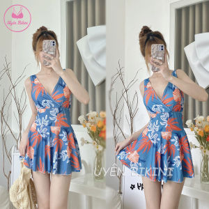 Đồ bơi nữ bikini liền thân lá cam hách dáng che khuyết điểm có bigsize đồ đi biển bikini kín đáo