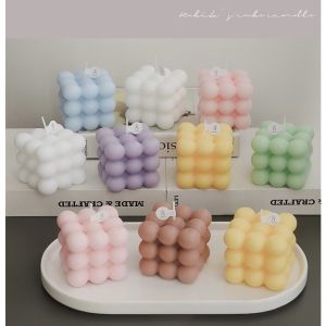 Ins Style Macaron Morandi Color Rubik’s Cube Scented Candle