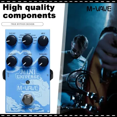 M-VAVE mini universe Electric Guitar Reverb Effects Pedal True Bypass Design Metal Case 9 Reverb Tones