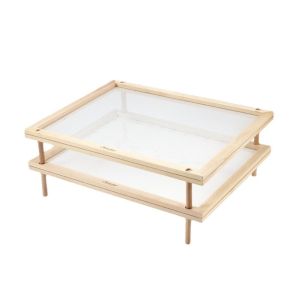 MNTT Stackable 2-Tier Food-Dryer Holder Wooden Detachable Pasta Drying Racks Practical Air Circulation Food Dryer with Net for Home