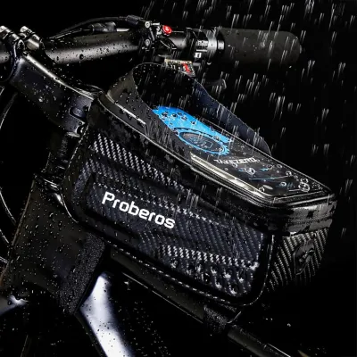 Bicycle Storage Bag with 6.8 Waterproof TPU Touch Screen & Double Zipper Design Cycle Mobile Holder for All Phones Upto 6.8 Inches Accessories