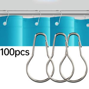 50/100pcs Metal Gourd Type Hook C Ring Hook with Lock Gourd Type Hook for Shower Curtain Wall Storage Bathroom Tools