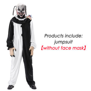 Movie Terrifier Art The Clown Cosplay Costume Evil Clowns Onesie Jumpsuit Halloween Black White Clown Ghost Scary Costumes