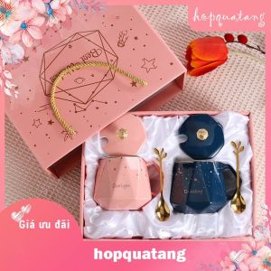 Ly Cốc Sứ Cặp Đôi Quà Tặng Người Yêu Bạn Bè Bạn Gái Bạn Trai Kèm Hộp Quà Tặng L3