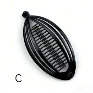 YAHOOO Black and amber claw hair combs with curved design for styling.