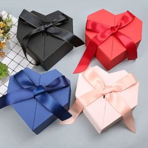MIRELINA Double Door Gifts Box Heart Shaped Bows Gift Case Gifts Florist Box Packaging Box Wedding Anniversary