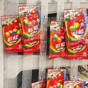 10/20pc Merchandise Display Hanging Strips Supermarket Snack Injection Plastic Strip Clear with Hook