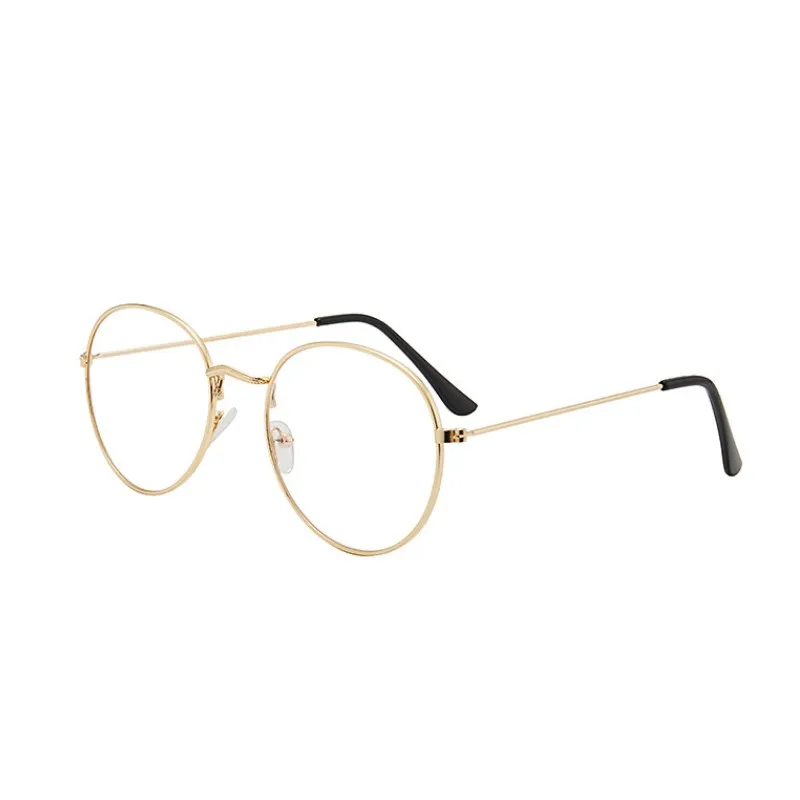 MOYOKA Starlight Fashion Anti Radiation Glasses For Men Retro Golden Frame  Round Clear Lens Eyeglasses Korean Style Anti-Blue Light Eyewear For Women 