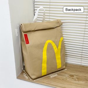 Mcdonalds School Bag Paper Backpack Female Large-Capacity College Students Class Leisure Tote Bag