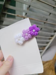 Kẹp tóc hoa len * size 6cm* nhiều màu lựa chọn