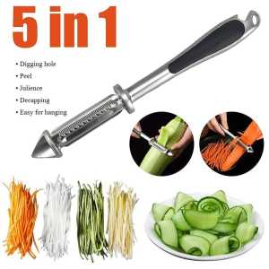 5in1 Peeler Stainless Steel Pengupas Buah dan Sayur Pembuka Tutup Botol Pisau Pengupas Multifungsi