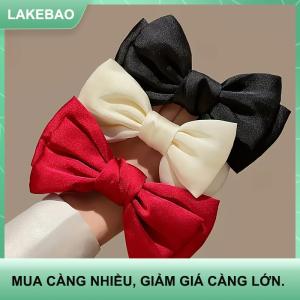 【LAKEBAO】 Pháp Bow scrunchie đàn hồi tóc Tie thanh lịch satin tóc Tie sang trọng kết cấu Phụ kiện cho sử dụng hàng ngày phụ nữ tóc phụ kiện