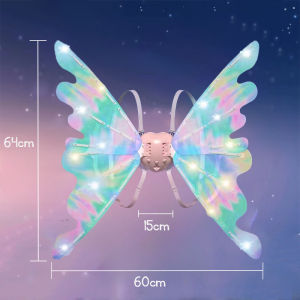 Girls Electric Butterfly Wings Light-Up Toy with Music Fairy Wings Christmas Performance Prop