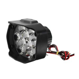 LAMPU TEMBAK SOROT SPION 9 MATA 12V 15 WATT LED WARNA PUTIH WHITE SUPER BRIGHT TERANG SEPEDA MOTOR 9 WATT 6 LED