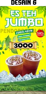 Banner Es Teh Jumbo Spanduk Es Teh Jumbo 100x50