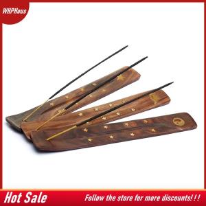 【COD】🔥🔥🔥 Natural Wooden Incense Stick Holder Ash Catcher Burner Incense Stand Rack Incense Base Aromatherapy Plate Home Decoration