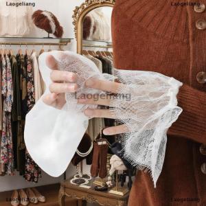 [COD] Laogeliang 1 cặp trang trí ren tay áo trang trí còng tay áo giả cho váy cưới Hoang Dã flounces Cổ tay áo xếp li cổ tay còng