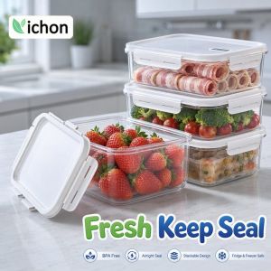 Food Storage Container Stackable Fridge Organizer Sealed BPA Free Clear Box For Meal Prep 950 1350