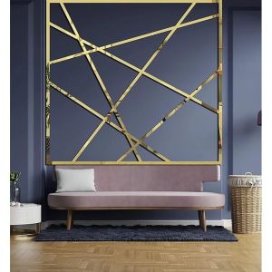 List Plat Strip Mirror Wall Sticker / Sticker Pembatas Nat Keramik / List Plat Strip Stiker Gold