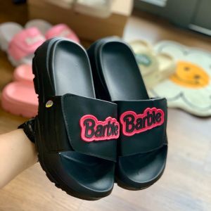 Dép chữ B họa tiết barbieDép Barbie Angel Nam Nữ quai ngang dán xé dễ thương xinh xỉu đế cao 4 phân hỗ trợ đổi size-richsg