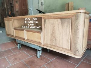 Tủ trơn kê tivi 240x40x61 tủ cột trơn vuông 10cm tủ không chân đế phẳng