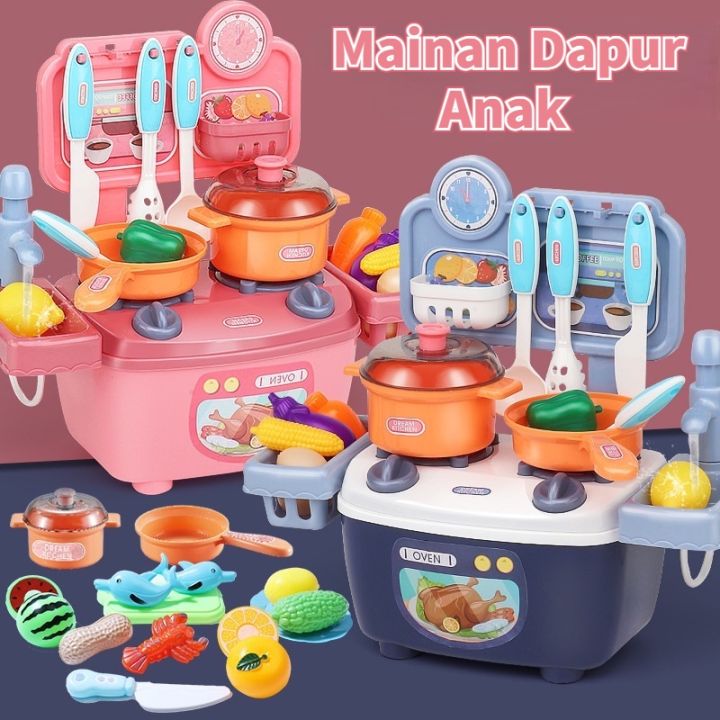 Mainan Dapur Anak Kitchen Set Mainan Anak Perempuan Set Masak Masakan  Mainan Dapur Cooking Set Lazada Indonesia