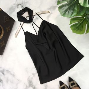 ⭐️สินค้าขายดี⭐️เสื้อสายเดี่ยวซาตินคอถ่วง เสื้อปาร์ตี้ เสื้อออกงาน ‼️ งานป้ายร้าน ส่งด่วนฟรี ‼️