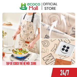 Tạp dề ECOCO Freesize thế hệ mới thiết kế chống thấm nước dầu ăn kiểu dáng dây đeo cổ kèm túi cao cấp 25196
