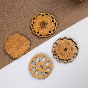ANGY  Lotus Bamboo Kitchen Tea Cup Coffee Mug Kungfu Tea Accessories Placemat Coaster Cup Mat Home Decoration