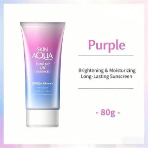 [Ready Stock] Skin Aqua Tone Up UV Essence SPF50+ PA++++ Sunscreen 80g Brightening Lightweight UV Protection (Purple/Green/Latte Beige/Red)