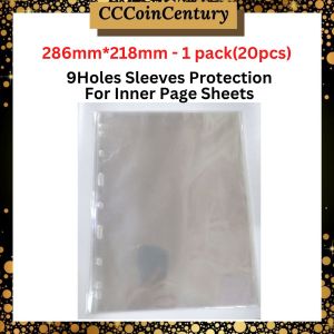 【REASY STOCK KL】 9hole OPP Sleeves Protection For Inner Page  (1pack / 20pcs) * 明泰标准九孔内页保护袋 活页保护袋