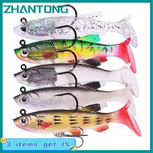 ZHANTONG T-tail Soft Bait Package Lead Bait Bait Set 7.5cm 12g Fishing Cocked Mouth Bass Bionic Double Hook Road Sub-bait