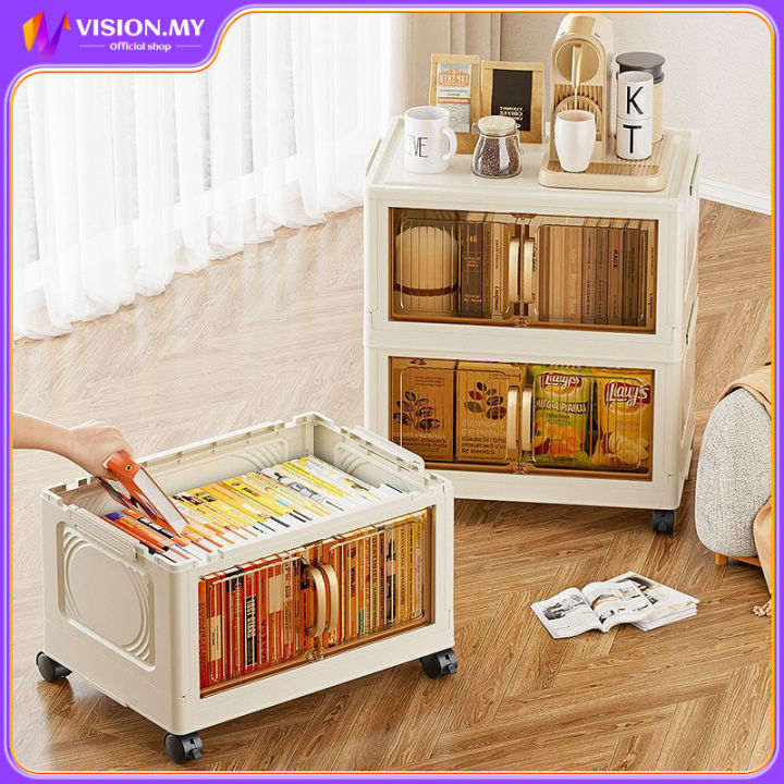 VISION Foldable Storage Cabinet L80CM Folding Storage Box Stackable ...