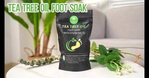 Tea Tree Oil Foot Soak with Epsom Salt Foot Bath Salt for At-Home Pedi Refreshing Foot Soak for Tired Feet Botanical Oil Blend 16 oz
