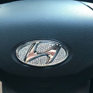 Dán LOGO vô lăng đính đá sang trọng cho xe HYUNDAI-TOYOTA-MAZDA-HONDA-MECCIDES phong cách VIP Nhật Bản