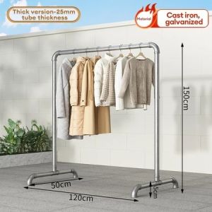 Iron Pip Cloth Drying Rack 2Layers Clothes Drying Rack heavy duty clothes rack Hanger Rack Outdoor Waterproof Cloth rack