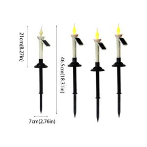 TEWUB Flameless Solar Candle Light Waterproof LED Candles Solar Garden Light Candle Light Dual-purpose Solar Dual-purpose Candle Light Outdoor Garden