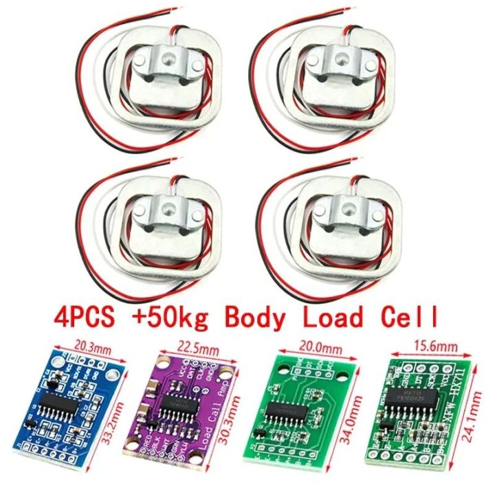 HX711 AD Module Body Load Cell Weighing Sensor Pressure Sensor+4Pcs ...