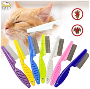 Sisir Kutu Kucing Anjing Dan Telurnya ( Pemium Grooming ) Hewan Serit Logam Gagang Panjang