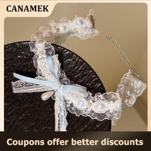 【 CANAMEK 】 Lace Sweet Love Heart Gem Charm Lolita Girls Necklace Cosplay Collar Chains Dancing Jewelry Accessories For Wedding Party