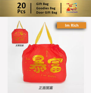 Gift Bag 20pcs Goodies Bag Door Gift Wedding Party (93) Drawstring Chinese New Year Premium Plastic Bag