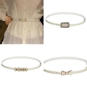 Ladies Waist Belt with Buckle Accent Fashionable Womens Waistband Thin Girdle Waist Decor for Daily Wear & Parties