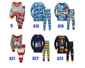 (Msia Stock) Kids Pajamas Set Pyjama Long Sleepwear 100% cotton Suitable 6months-8yrs Long Sleeve Vehicle Series Nightwear Baju Tidur Lelaki 睡衣 长袖 男童