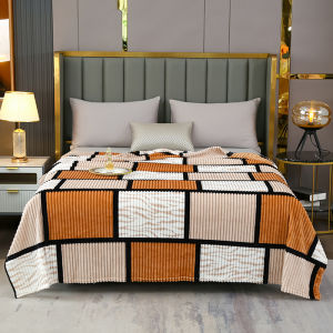 【Super low price】1pc Printed Plaid Throw Blanket Soft Flannel All-Season Multipurpose Blankets Single Double Plush Bedspread Cozy Warm Bed Sheets