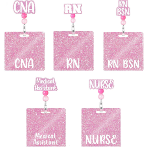 Glittering Holder Retractable ID Reels Nurse Cards Easy to Use for Name