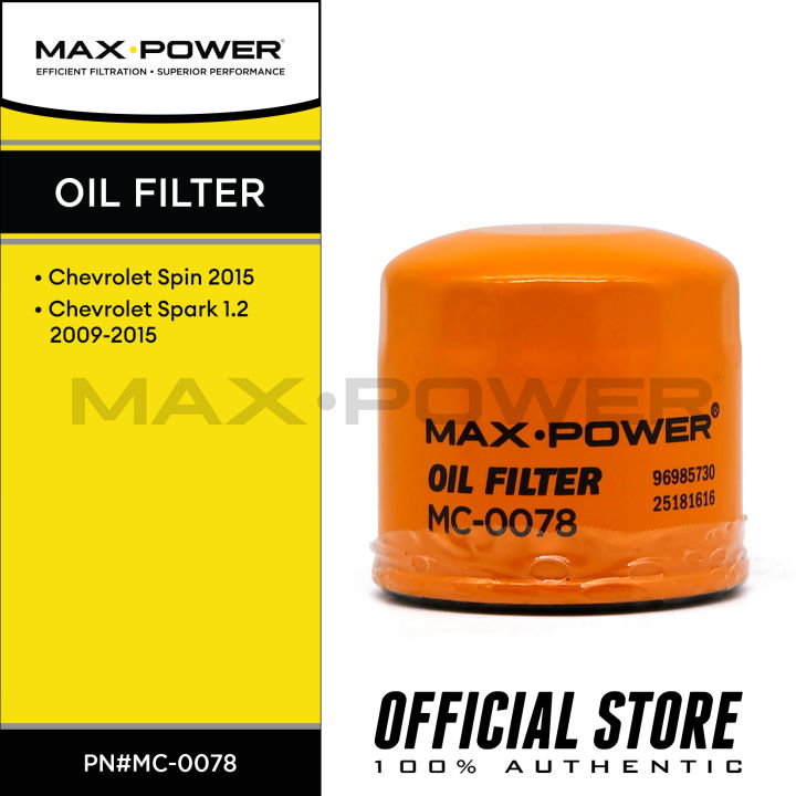 Roadfit MAX POWER Oil Filter for Chevrolet Spin 2015, Spark 1.2 2009 ...